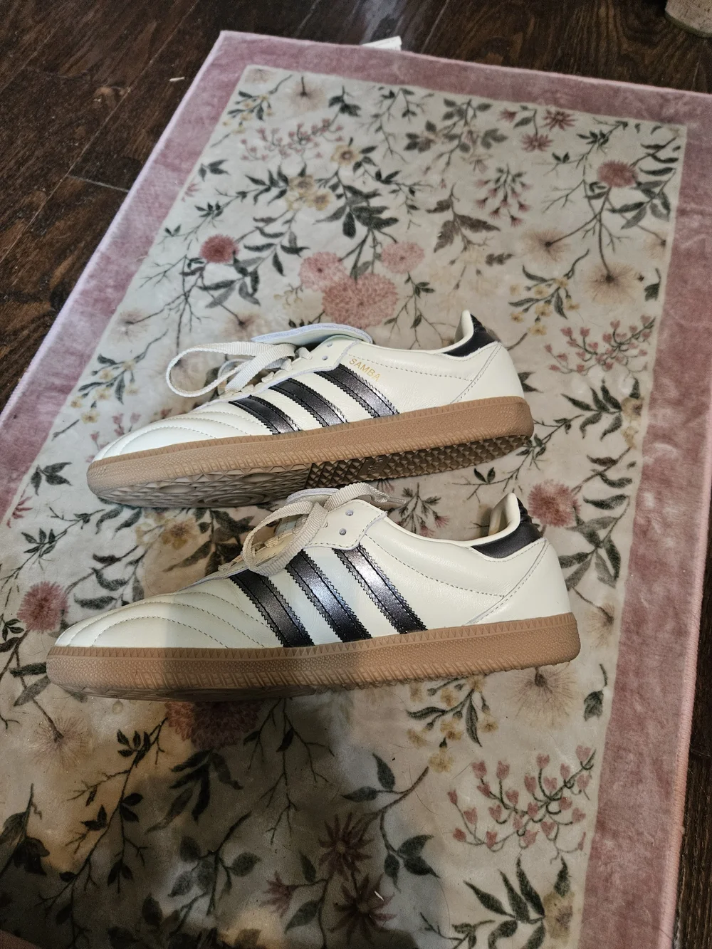 Adidas Samba Classic Sneakers in White with Gum Sole
